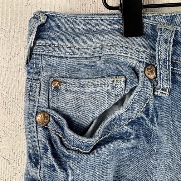 Vanity Y2K Low Rise Blue Distressed Jeans Fancy Pockets Premium Collection 29 - Picture 9 of 13